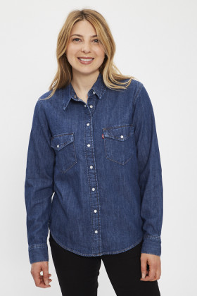 Chemise iconic Western dark indigo femme