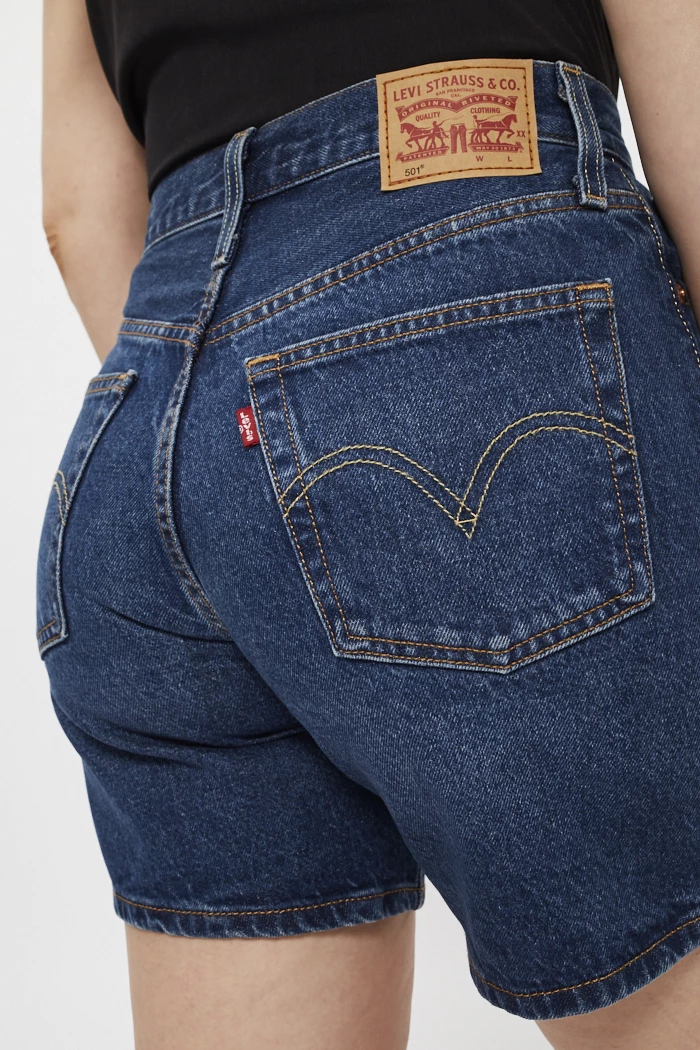 501 Original Short En Jean Levis Femme Taille Haute Short 501 Mi