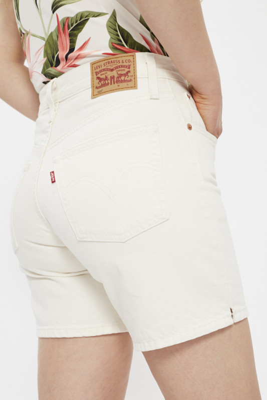 Short 501 mi-cuisse blanc coton lev'is