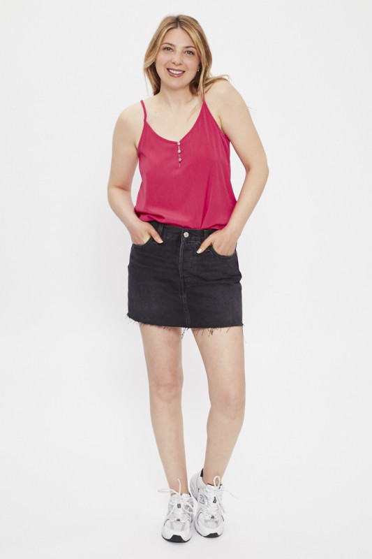 Jupe en jeans noir délavé femme levi's