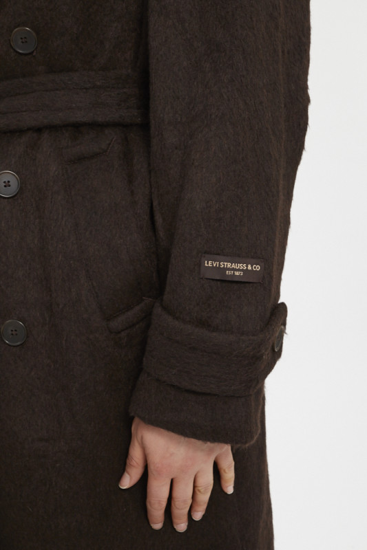 Trench coat marron en laine mélangée femme levi's