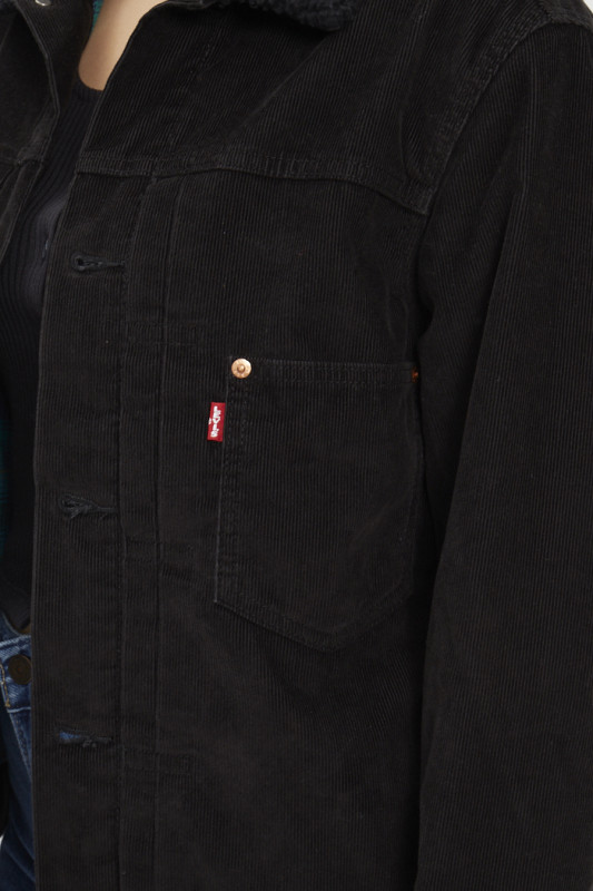 Veste trucker en velours noir levi's