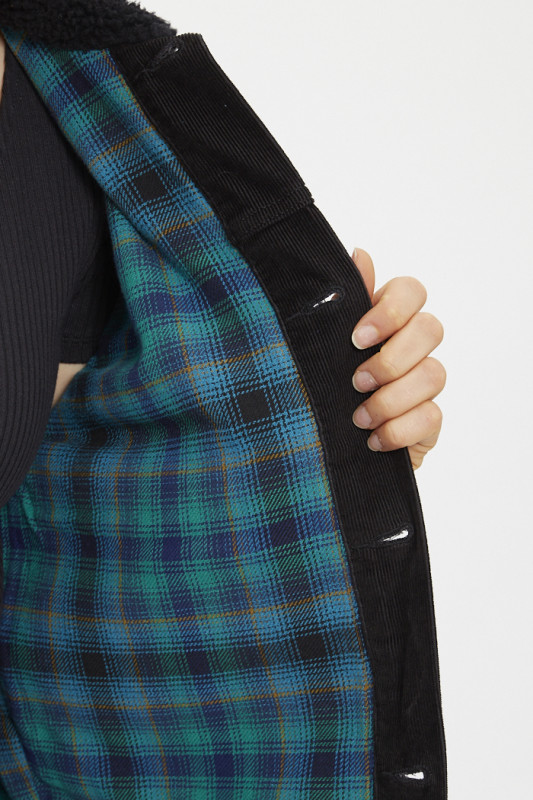 Veste trucker en velours noir en coton levi's