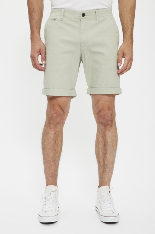 Short chino vert sauge homme