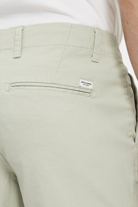 Short chino vert sauge jack & jones coton mélangé