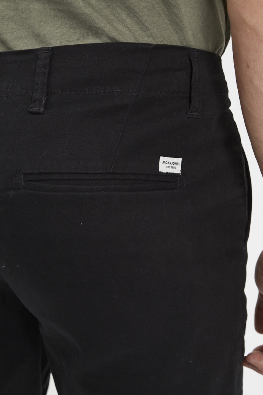 Short chino noir charbon Jack & jones coton mélangé