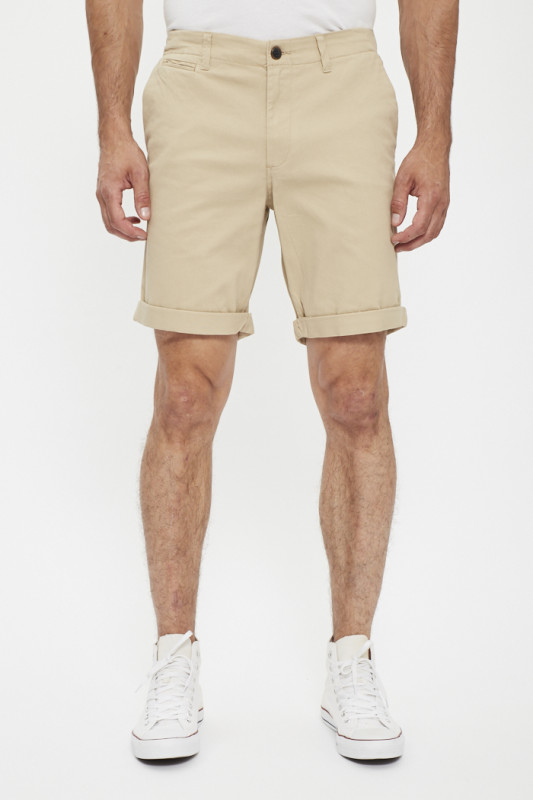 Short chino poivre blanc homme