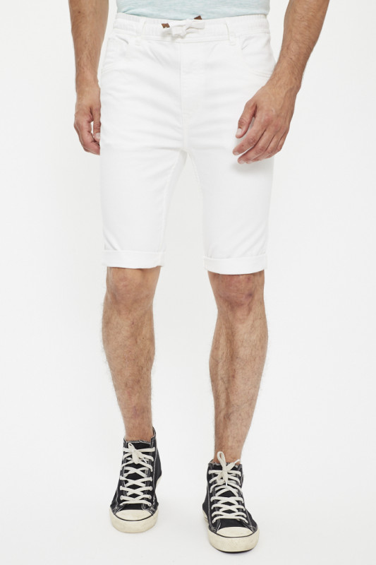 Bermuda Maldive blanc taille élastiquée homme