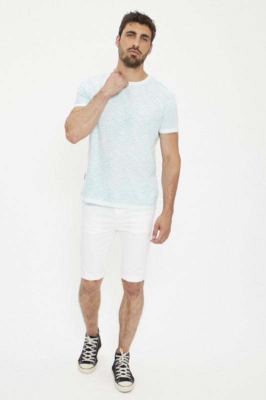 Bermuda Maldive blanc taille élastiquée paname brothers coton mélangé