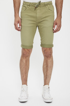 Bermuda Maldive kaki taille élastiquée homme