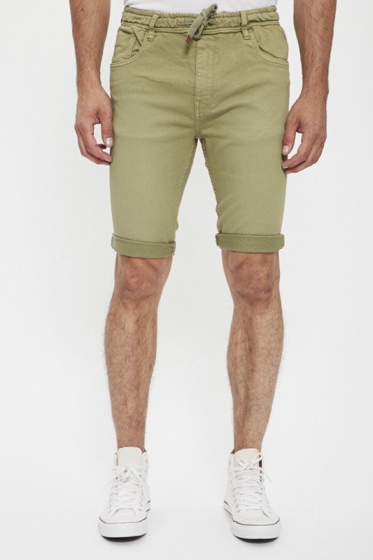 Bermuda Maldive kaki taille élastiquée homme