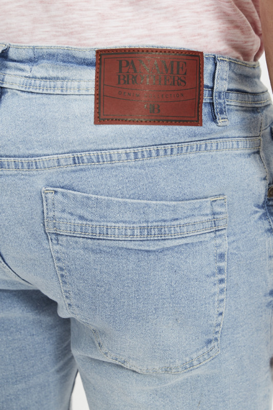 Short en jean Bradley light blue homme Paname Brothers coton mélangé