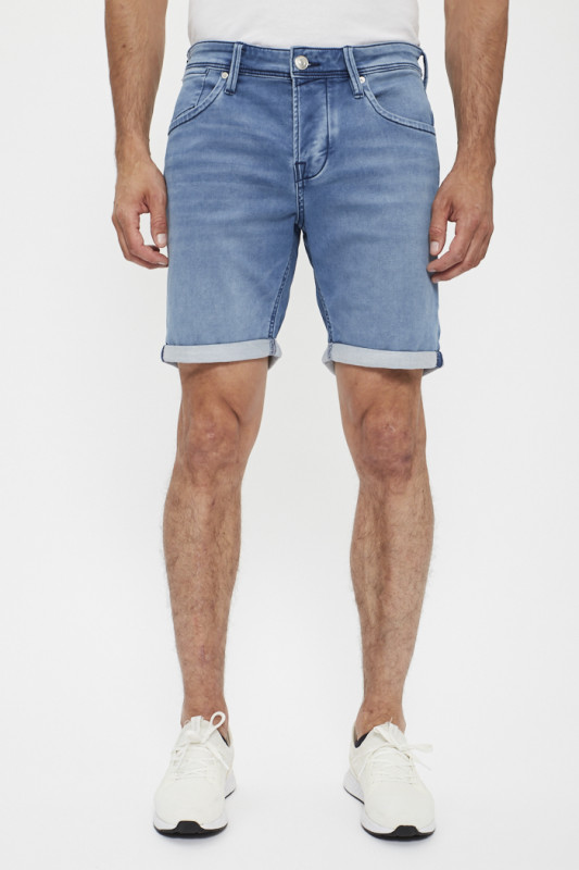 Short en jeans avec revers bleu denim