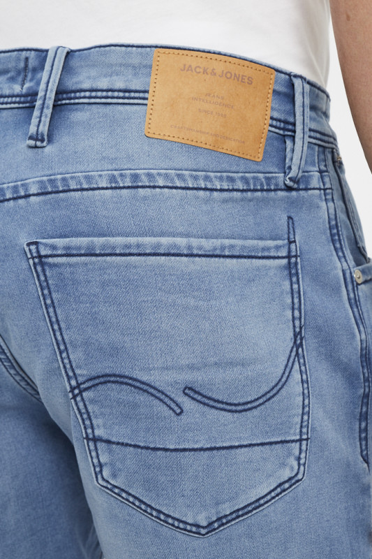 Short en jeans avec revers bleu denim coton mélangé Jack & Jones