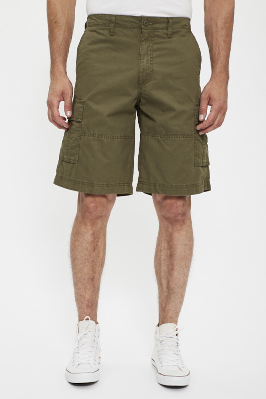 Bermuda cargo vert olive homme