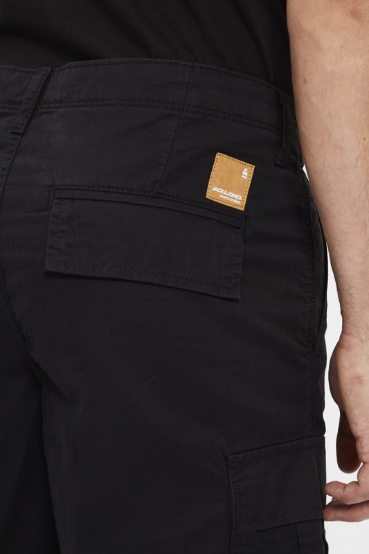 Bermuda cargo noir en coton jack & jones