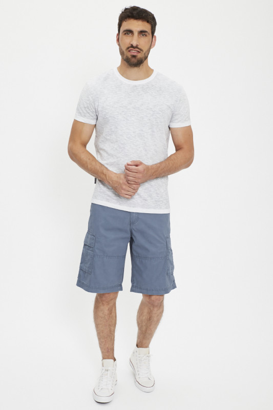 Bermuda cargo bleu mirage en coton Jack & Jones