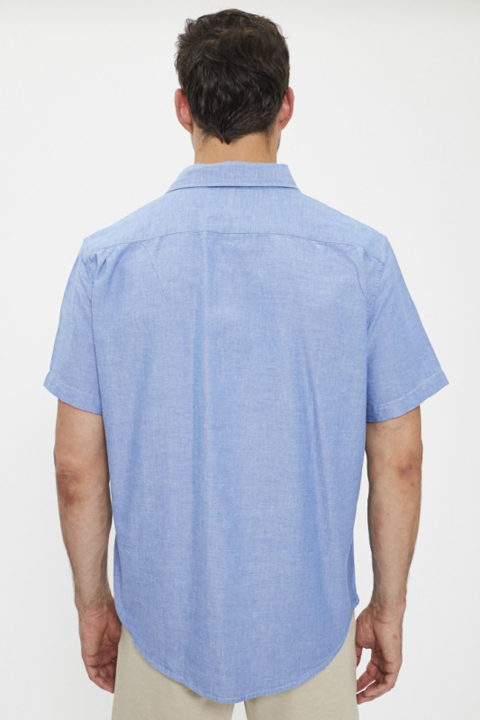 chemisette classique bleu ciel homme