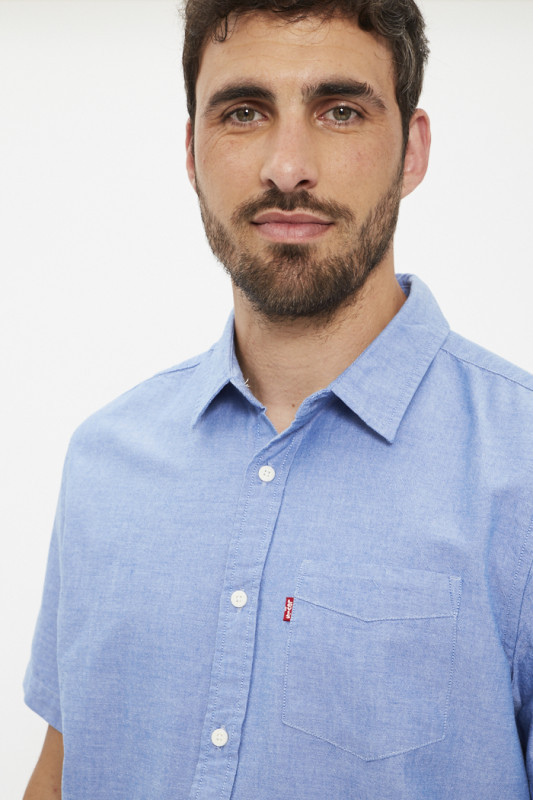 chemisette classique bleu ciel en coton levi's