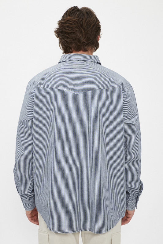 Chemise western à rayures coupe décontractée