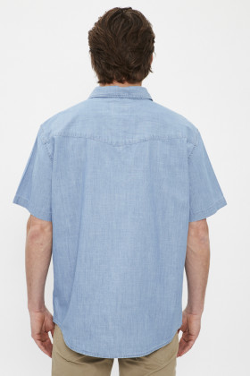 Chemise western manches courtes coupe décontractée