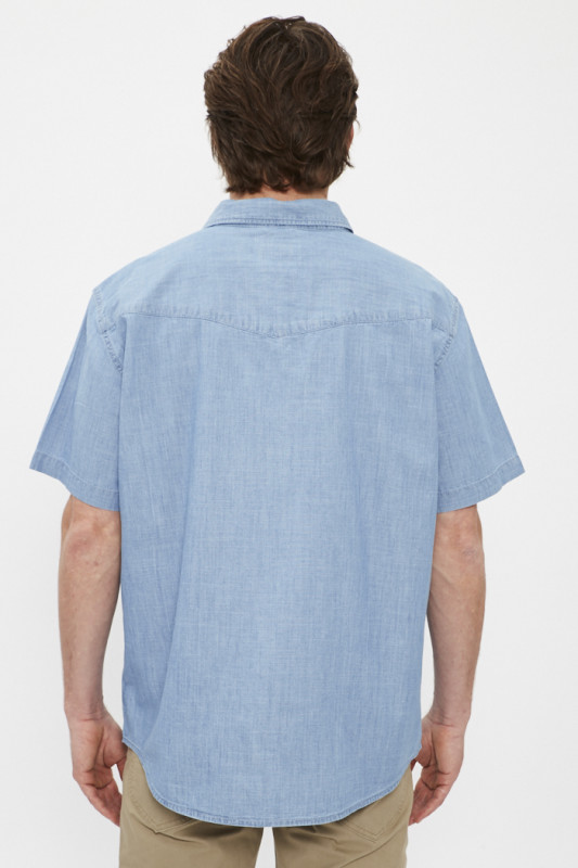 Chemise western manches courtes coupe décontractée