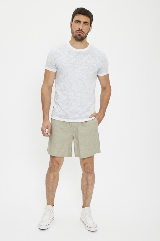 Short de jogging homme vert d'eau lin et coton homme Jack & Jones