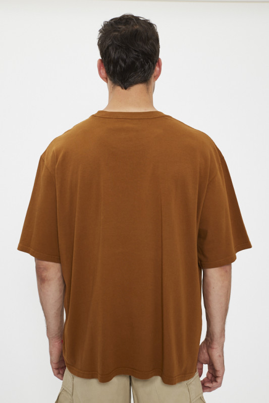 T-shirt vintage marron coupe décontractée