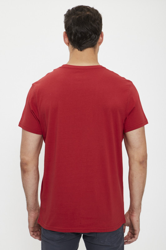 T-shirt rouge coupe regular col rond