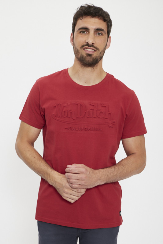 T-shirt rouge coupe regular col rond Von Dutch