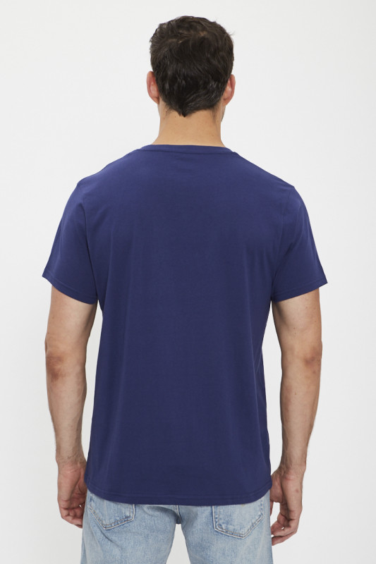 T-shirt bleu nuit coupe regular col rond