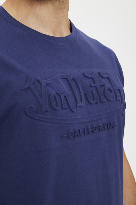 T-shirt bleu nuit coupe regular col rond manches courtes von dutch