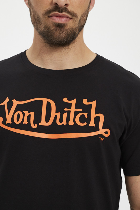 T-shirt homme Von Dutch Bruce noir logo orange homme von dutch