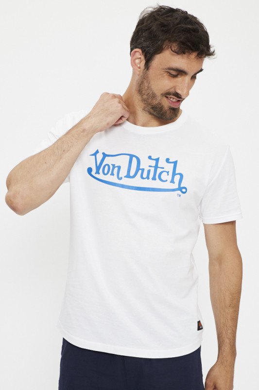 T-shirt blanc en coton modèle Bruce homme