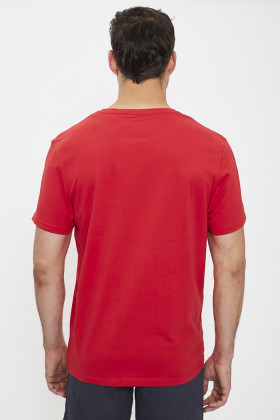 T-shirt rouge coupe regular col rond