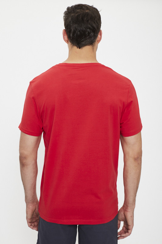 T-shirt rouge coupe regular col rond