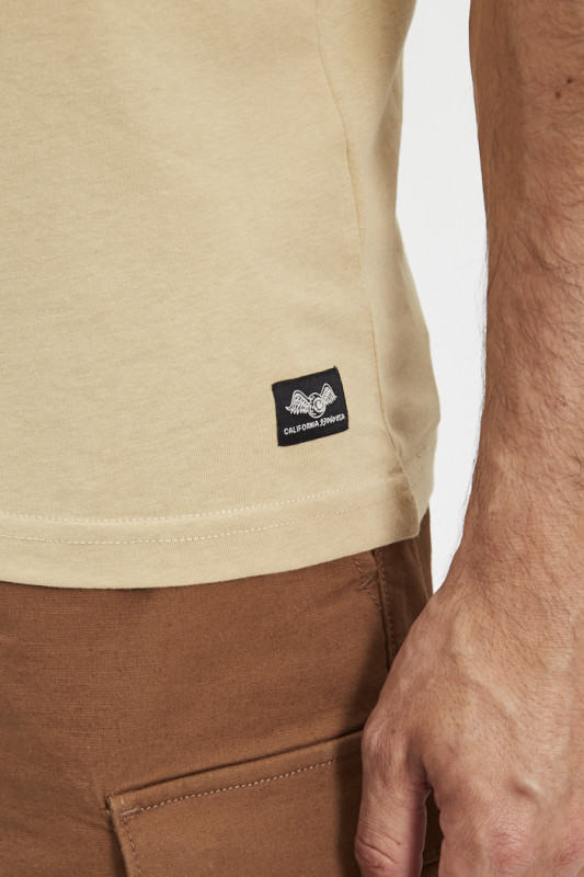 T-shirt beige manches courtes coupe regular homme