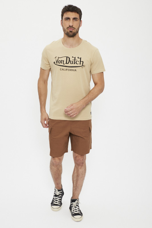 T-shirt beige manches courtes coupe regular homme Von dutch