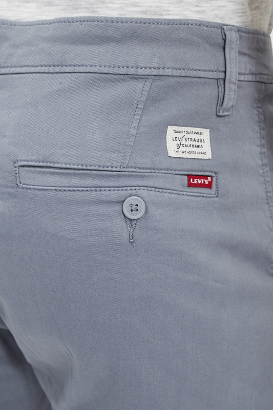 Short chino bleu gris homme