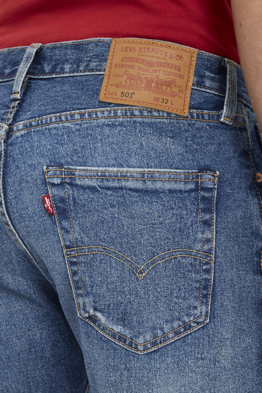 Short 501original dark indigo levi's coton mélangé