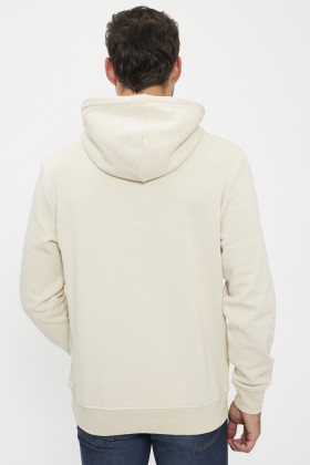 Sweatshirt à capuche beige coton mélangé jack & jones manches longues