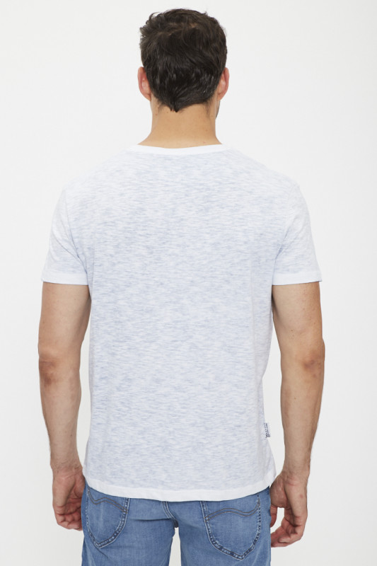 Tee Shirt Tino-A Blanc bleu Chiné