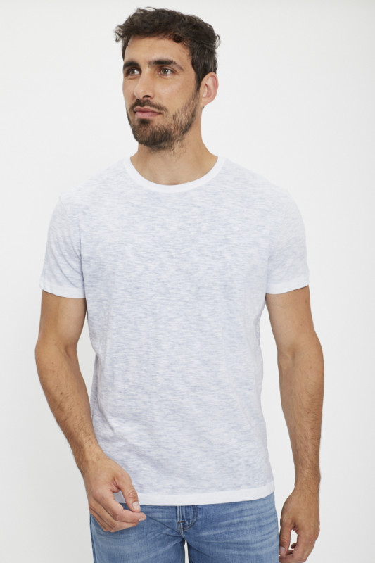 Tee Shirt Tino-A Blanc bleu Chiné homme