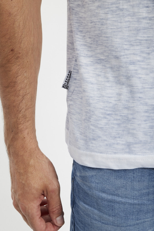 Tee Shirt Tino-A Blanc bleu Chiné homme Paname Brothers