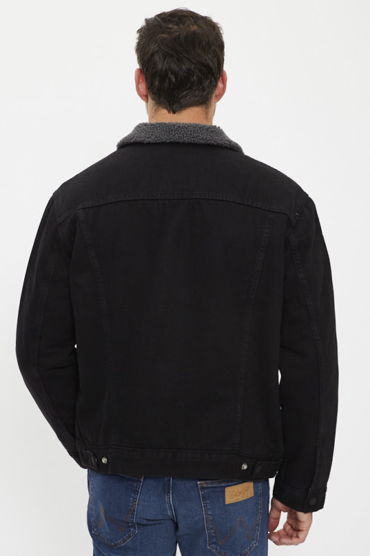 Veste Trucker sherpa noire type 3