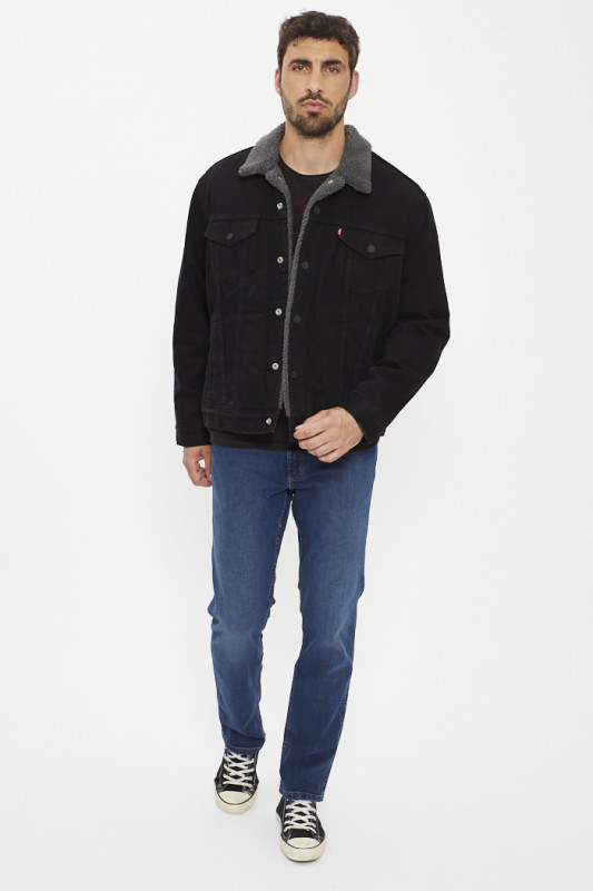 Veste Trucker sherpa noire type 3 levi's en coton