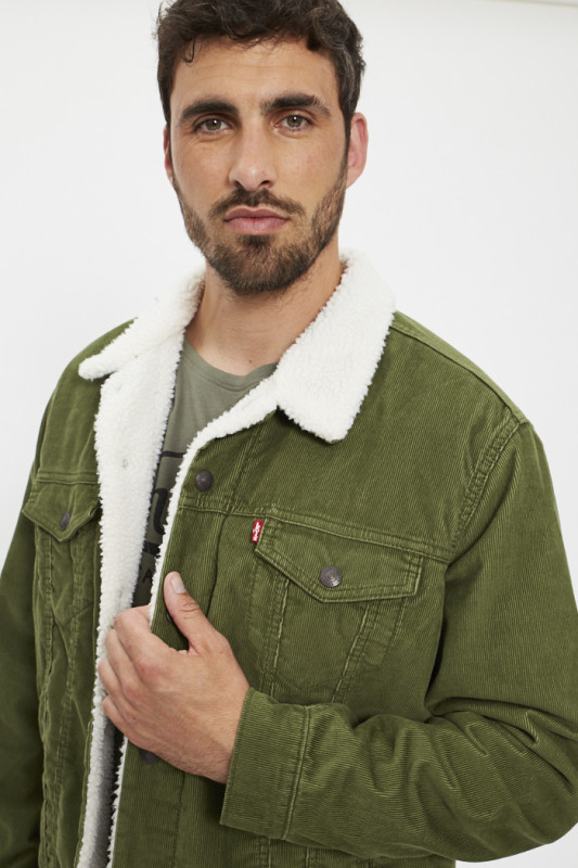 Veste type 3 sherpa trucker levi's pour homme côtelée