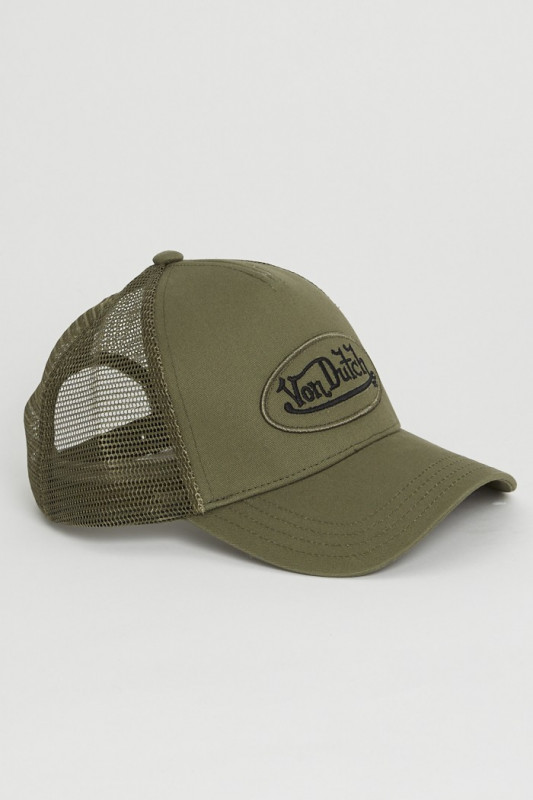 Casquette kaki von dutch logo brodé