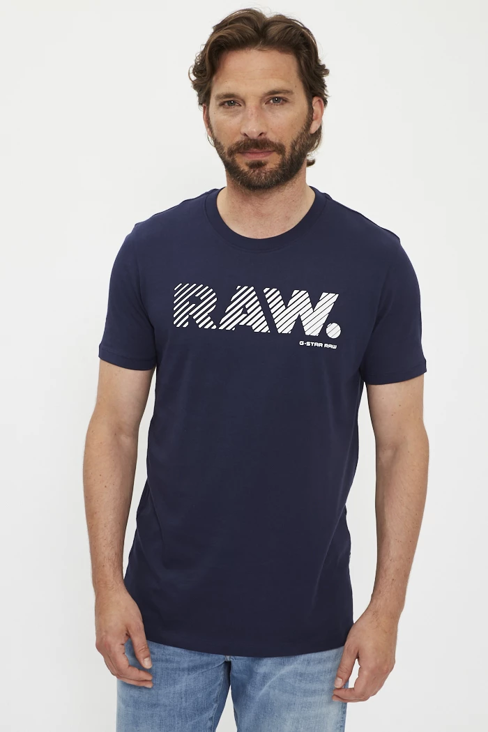 Basique Coton G-Star T-shirt Homme G-STAR RAW Boxy T - Coupe Ample Décontractée - Bleu Nitro - 100% Coton T-shirt Basique Coton