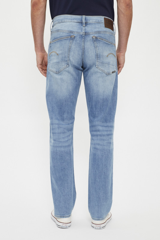 Jeans 3301 straight denim stretch en coton et élasthanne
